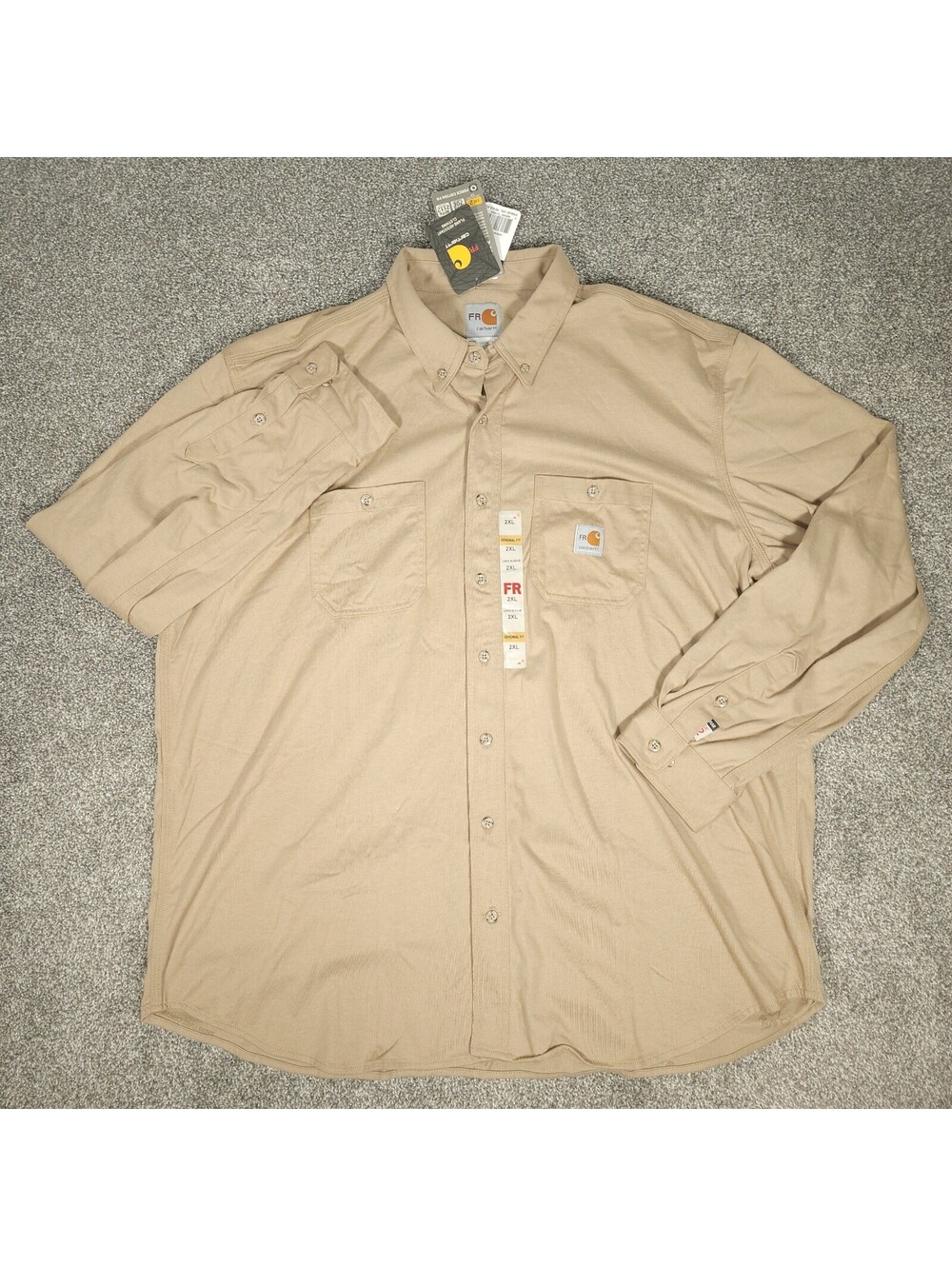 Carhartt Men's FR Force Cotton Button Shirt Long Sleeve Original Fit 2XL 101698